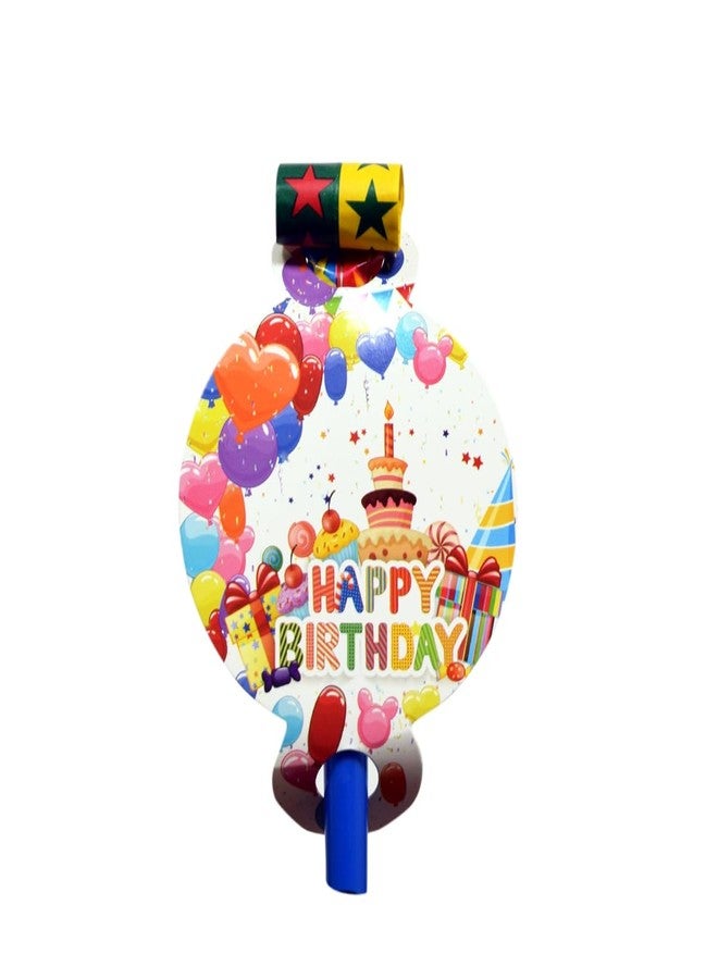 Pepup Cupcake Theme Birthday Blow-Out Whistle-Set Of 12 Pcs/Noise Maker For Kids Party, Black - Image 1